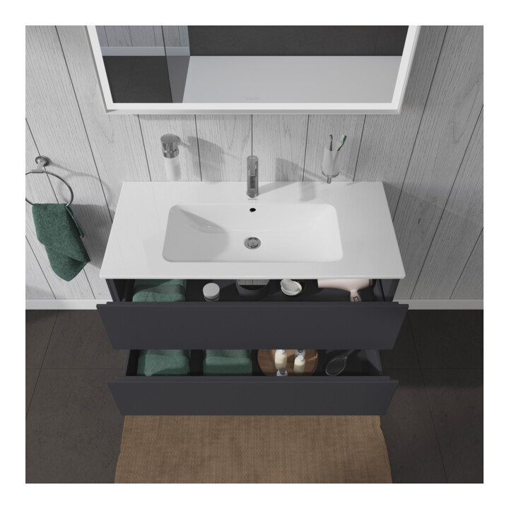Duravit Waschtischunterschrank L-Cube 102x48,1cm, graph ma, 2 Schub., wandhängend