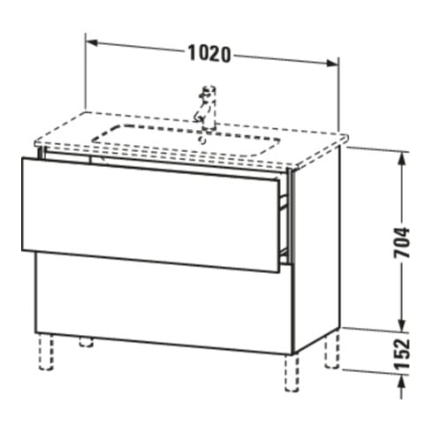 Duravit Waschtischunterschrank L-Cube 102x48,1cm, leinen, 2 Auszüge, stehend