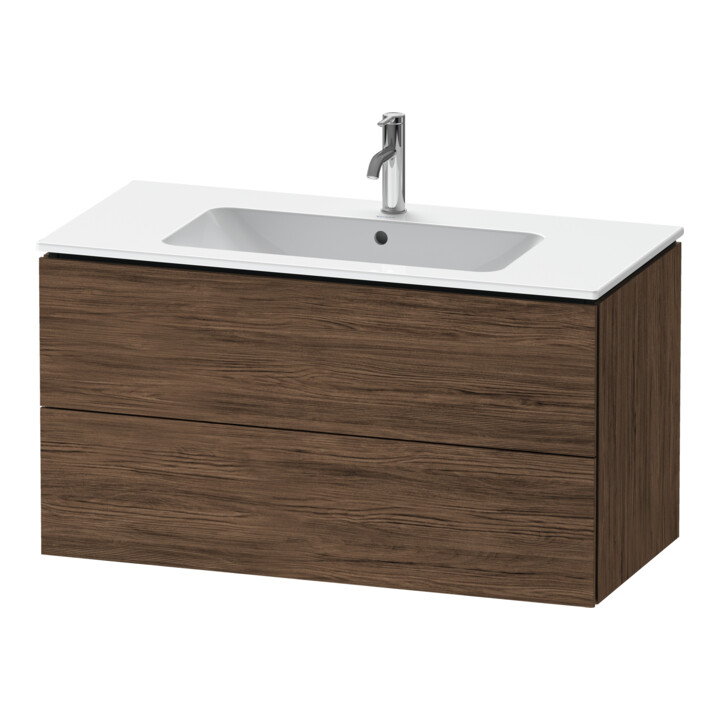 Duravit Waschtischunterschrank L-Cube 102x48,1cm, Nussb dkl., 2 Schub., wandhängend