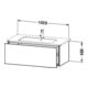 Duravit Waschtischunterschrank L-Cube 102x48,1cm, Nussb geb., 1 Ausz., wandhängend-5