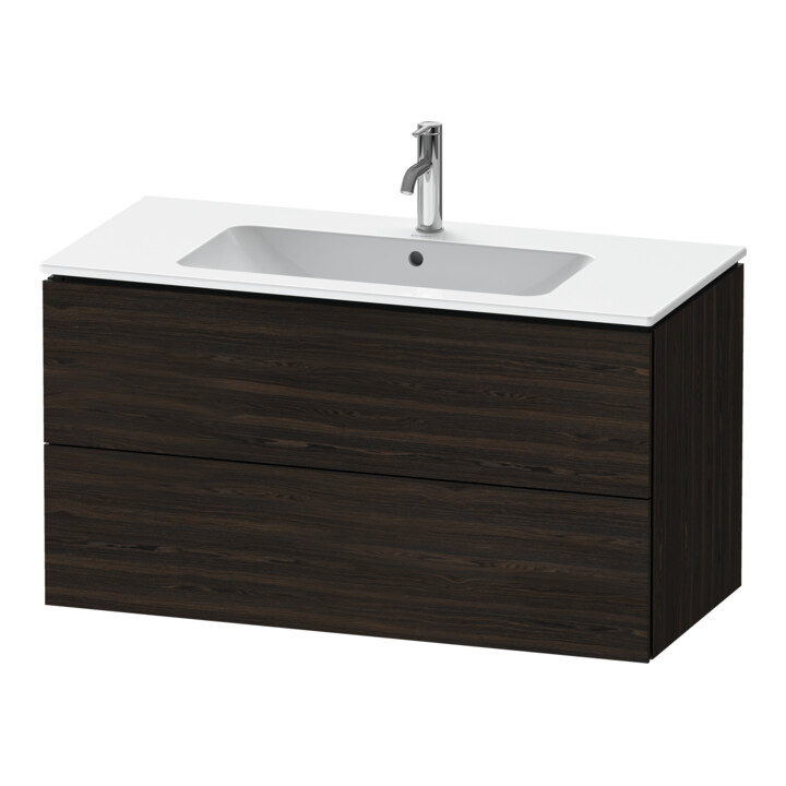 Duravit Waschtischunterschrank L-Cube 102x48,1cm, Nussb geb., 2 Schub., wandhängend