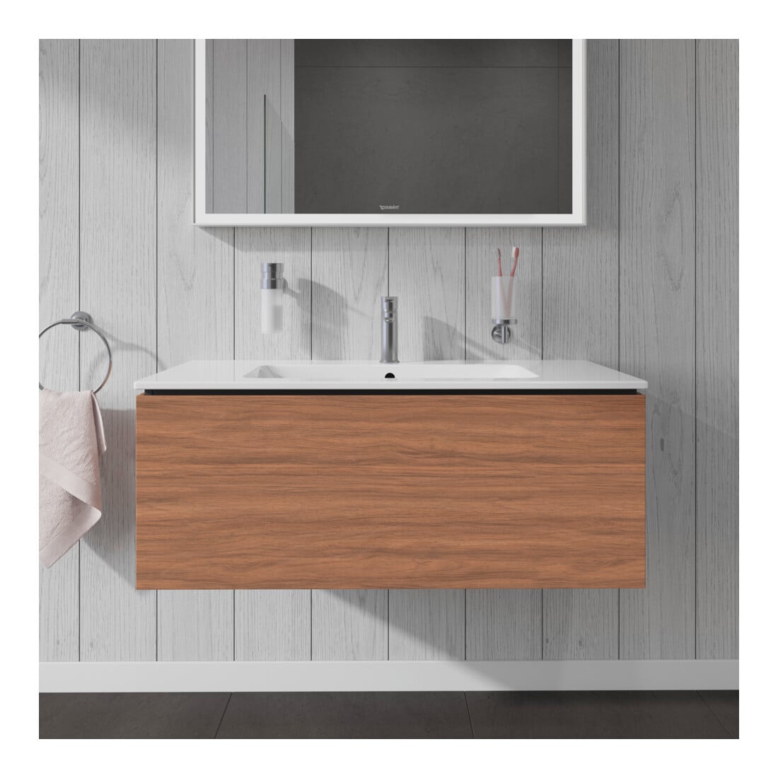 Duravit Waschtischunterschrank L-Cube 102x48,1cm, Nussb Nat, 1 Ausz., wandhängend