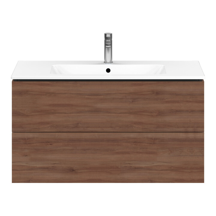 Duravit Waschtischunterschrank L-Cube 102x48,1cm, Nussb Nat, 2 Schub., wandhängend