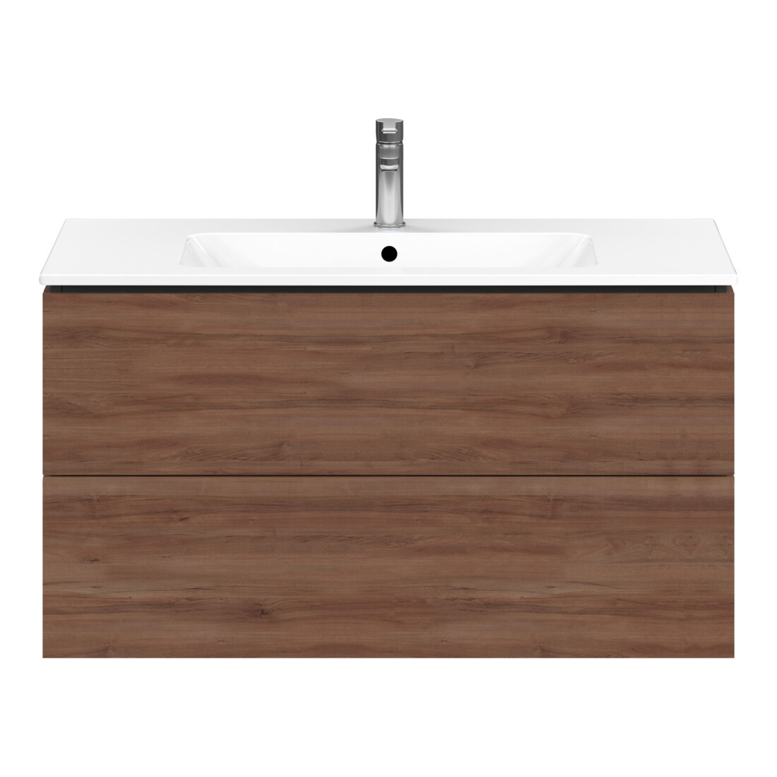 Duravit Waschtischunterschrank L-Cube 102x48,1cm, Nussb Nat, 2 Schub., wandhängend