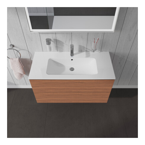 Duravit Waschtischunterschrank L-Cube 102x48,1cm, Nussb Nat, 2 Schub., wandhängend