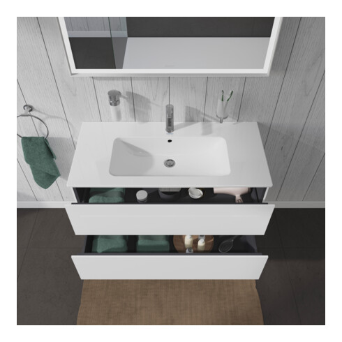 Duravit Waschtischunterschrank L-Cube 102x48,1cm, we. hgl, 2 Schub., wandhängend