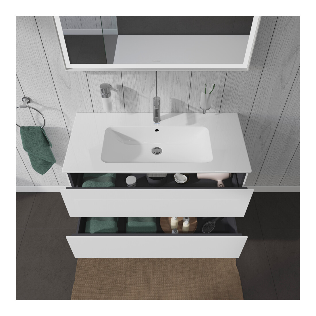 Duravit Waschtischunterschrank L-Cube 102x48,1cm, we. hgl, 2 Schub., wandhängend