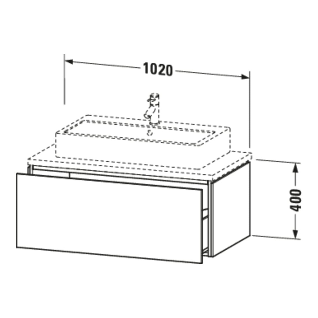 Duravit Waschtischunterschrank L-Cube 102x54,7cm, bas. ma, f Konsole, 1 Auszug