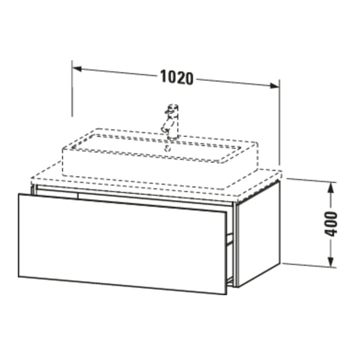 Duravit Waschtischunterschrank L-Cube 102x54,7cm, we. hgl, f Konsole, 1 Auszug
