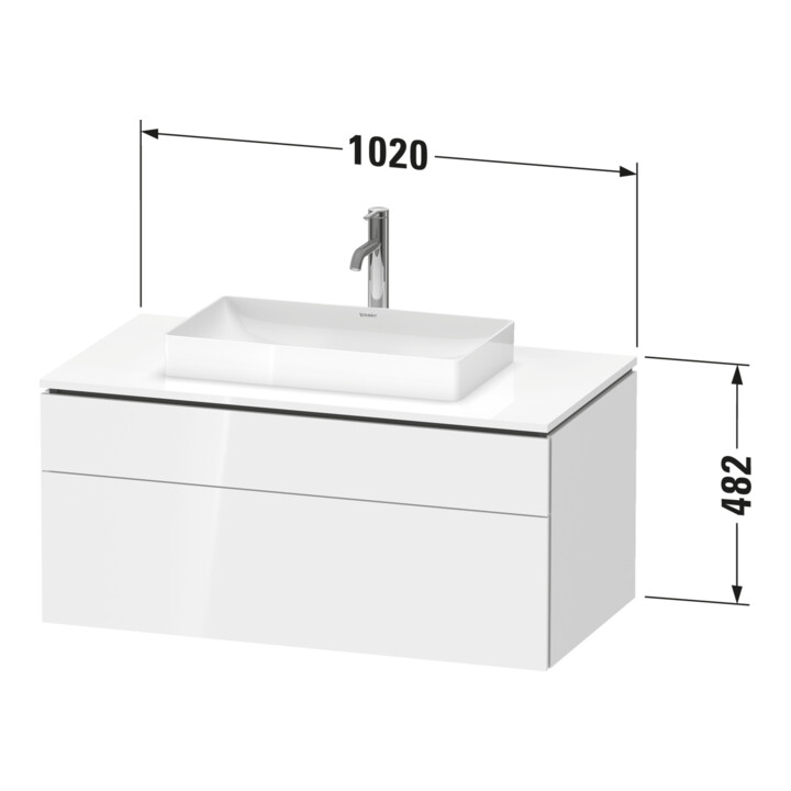 Duravit Waschtischunterschrank L-Cube 102x55cm, E d ge, 1 Kast, 1 Ausz., wandhängend