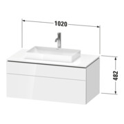 Duravit Waschtischunterschrank L-Cube 102x55cm, E ma, 1 Kast, 1 Ausz., wandhängend-4