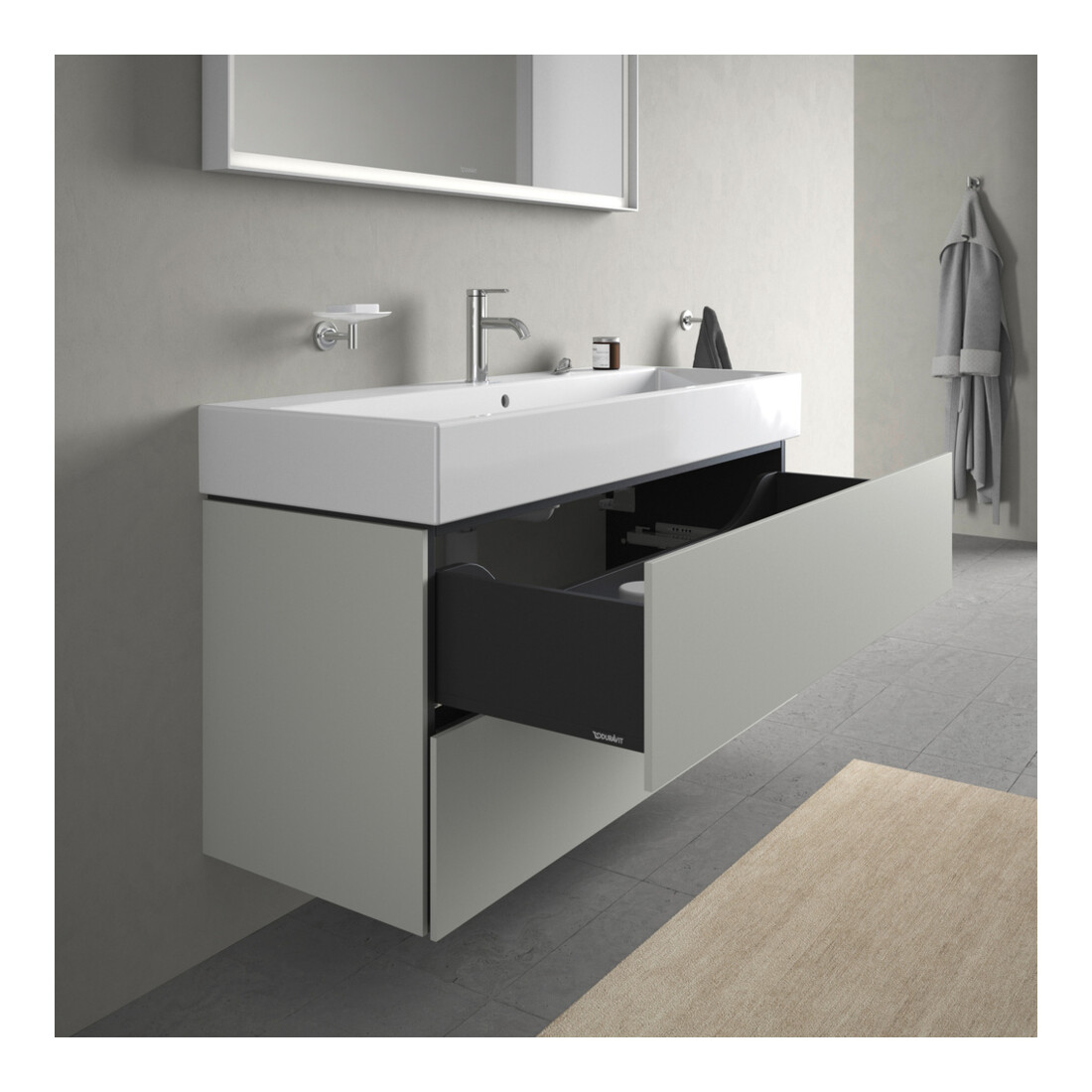 Duravit Waschtischunterschrank L-Cube 118,4x 45,9cm, bg ma, 2 Schub., wandhängend