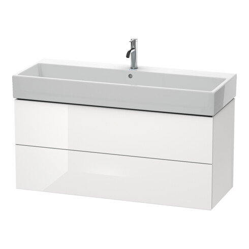Duravit Waschtischunterschrank L-Cube 118,4x 45,9cm, E d geb., 2 Schub., wandhängend