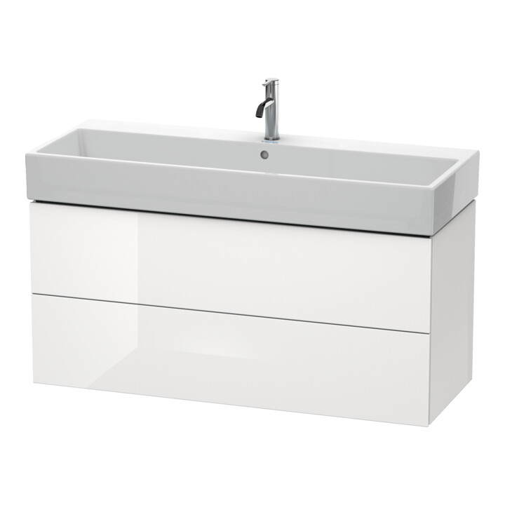 Duravit Waschtischunterschrank L-Cube 118,4x 45,9cm, E d geb., 2 Schub., wandhängend