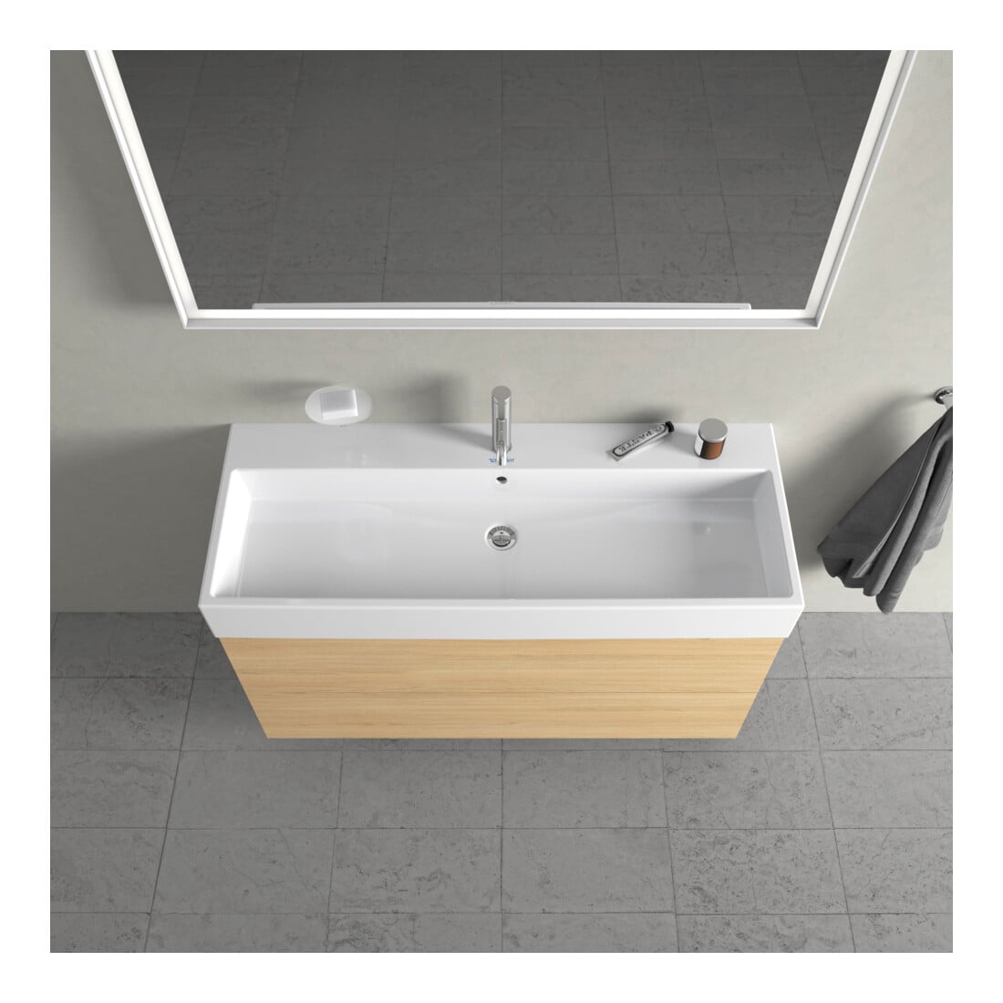 Duravit Waschtischunterschrank L-Cube 118,4x 45,9cm, Ei Nat, 2 Schubk., wandhängend