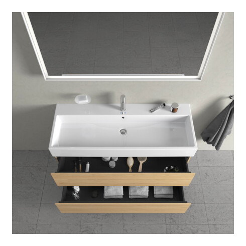 Duravit Waschtischunterschrank L-Cube 118,4x 45,9cm, Ei Nat, 2 Schubk., wandhängend