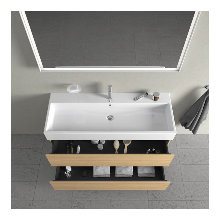 Duravit Waschtischunterschrank L-Cube 118,4x 45,9cm, Ei Nat, 2 Schubk., wandhängend