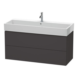 Duravit Waschtischunterschrank L-Cube 118,4x 45,9cm, gra matt, 2 Schub., wandhängend