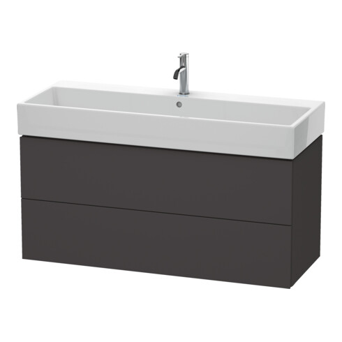 Duravit Waschtischunterschrank L-Cube 118,4x 45,9cm, gra matt, 2 Schub., wandhängend