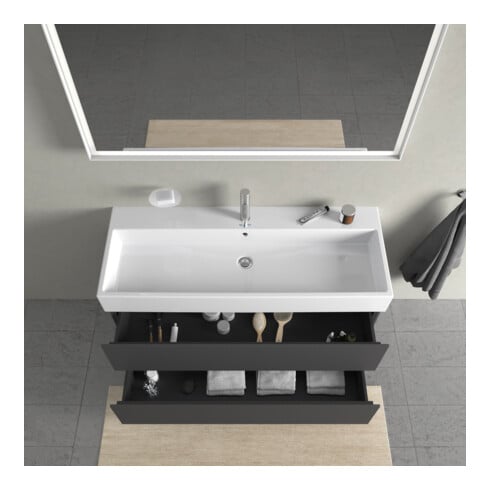 Duravit Waschtischunterschrank L-Cube 118,4x 45,9cm, graph ma, 2 Schub., wandhängend