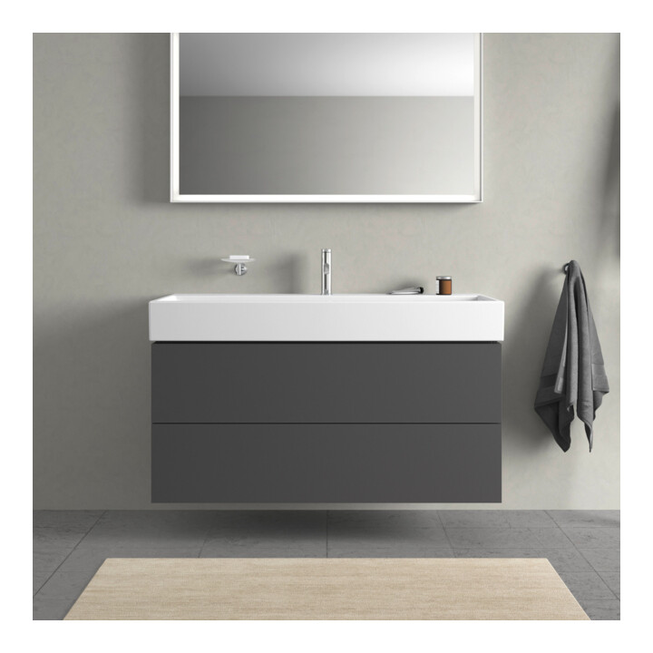 Duravit Waschtischunterschrank L-Cube 118,4x 45,9cm, graph ma, 2 Schub., wandhängend