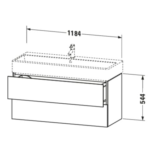 Duravit Waschtischunterschrank L-Cube 118,4x 45,9cm, med. Ei, 2 Schub., wandhängend