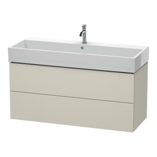 Duravit Waschtischunterschrank L-Cube 118,4x 45,9cm, Tau ma, 2 Schub., wandhängend
