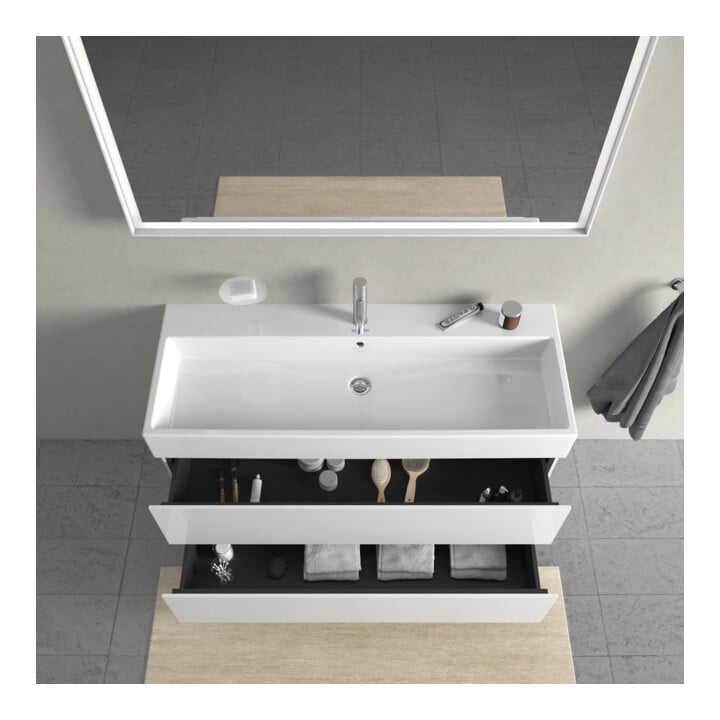 Duravit Waschtischunterschrank L-Cube 118,4x 45,9cm, we. hgl, 2 Schub., wandhängend