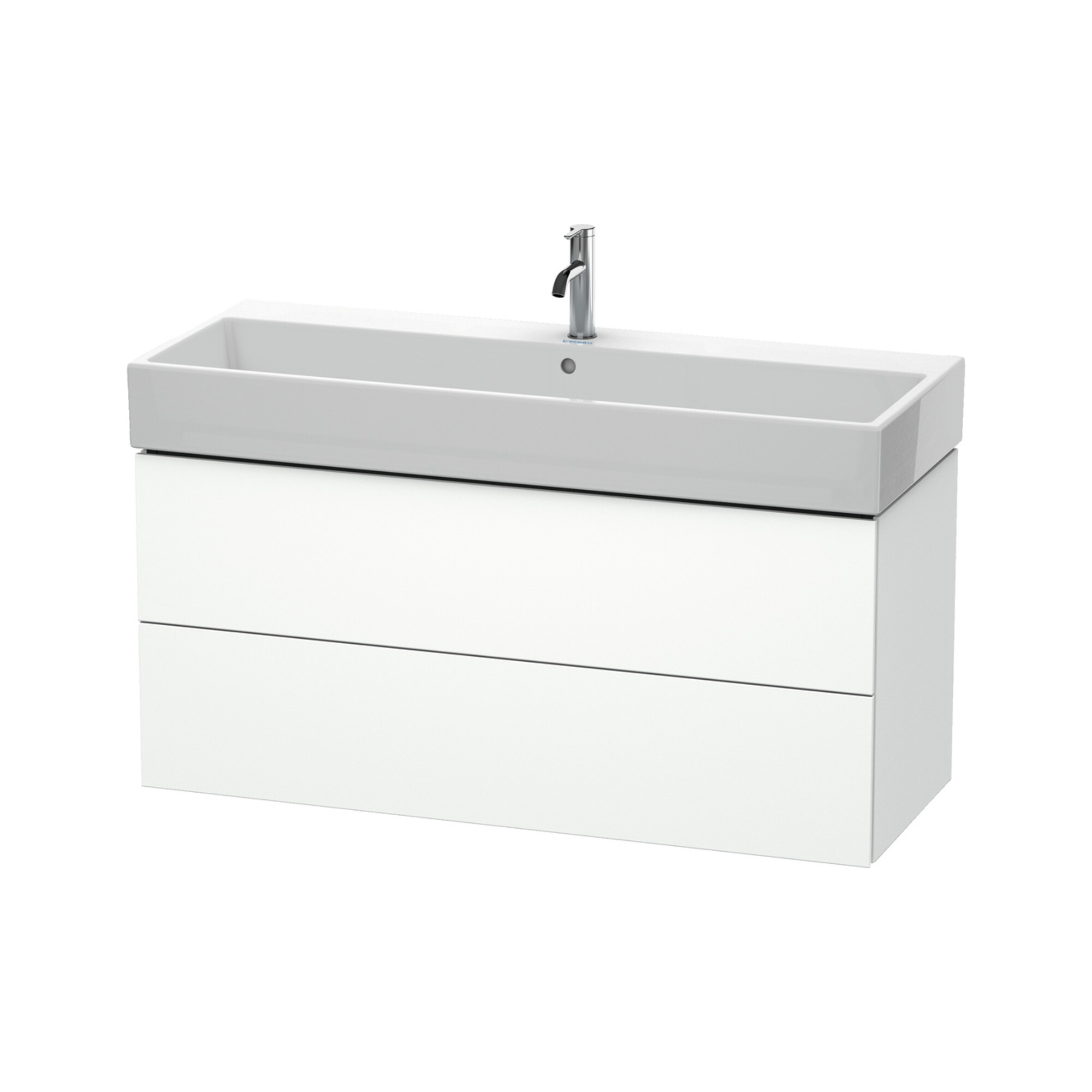 Duravit Waschtischunterschrank L-Cube 118,4x 45,9cm, we. matt, 2 Schub., wandhängend
