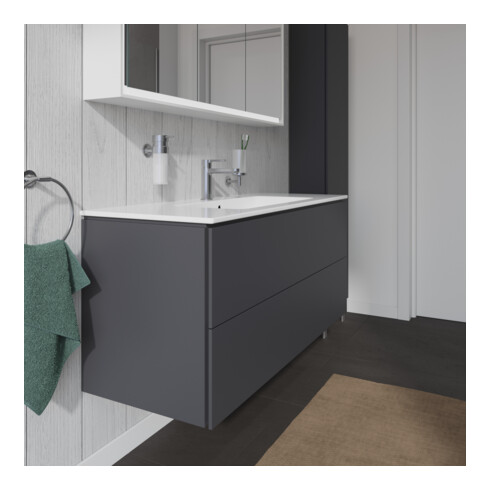 Duravit Waschtischunterschrank L-Cube 122x48,1cm, graph ma, 2 Schub., wandhängend