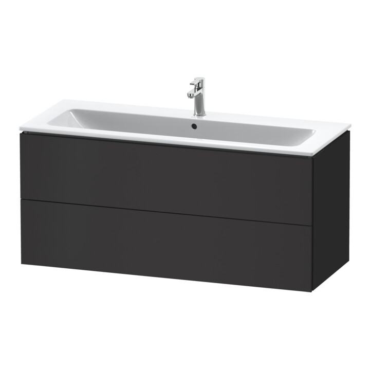 Duravit Waschtischunterschrank L-Cube 122x48,1cm, graph matt, 2 Schub., wandhängend