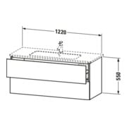 Duravit Waschtischunterschrank L-Cube 122x48,1cm, lei, 2 Schub., wandhängend-5