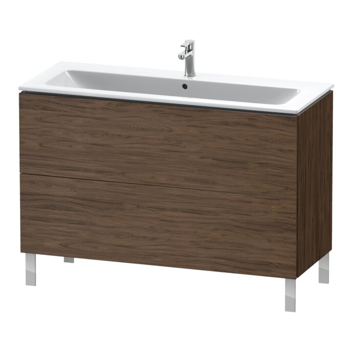 Duravit Waschtischunterschrank L-Cube 122x48,1cm, Nussb dkl., 2 Ausz., stehend