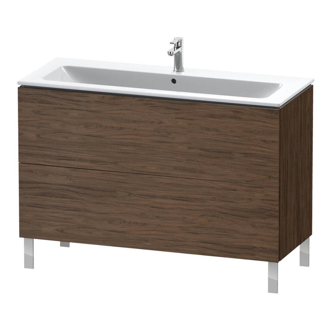 Duravit Waschtischunterschrank L-Cube 122x48,1cm, Nussb dkl., 2 Ausz., stehend