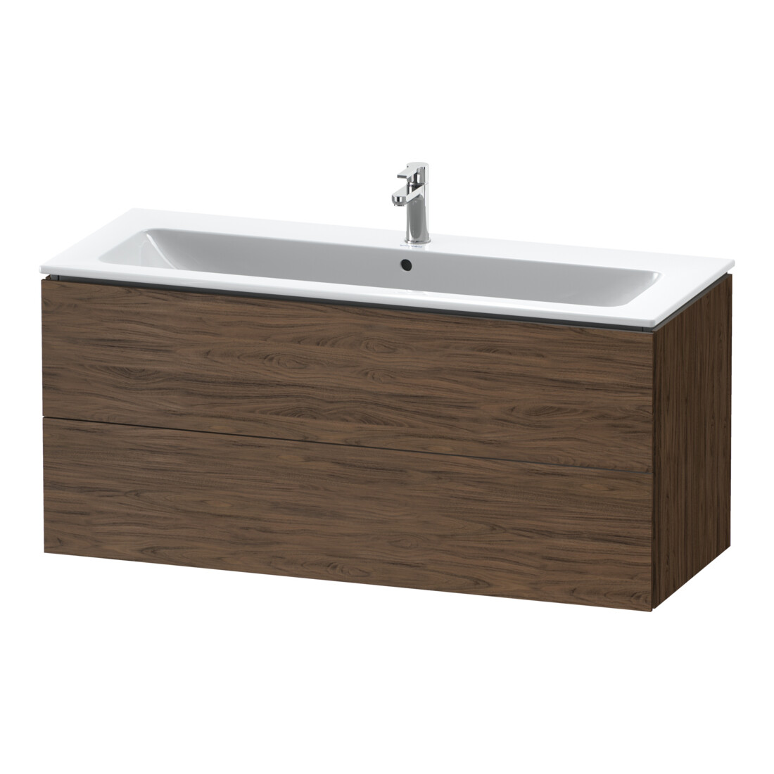 Duravit Waschtischunterschrank L-Cube 122x48,1cm, Nussb dkl., 2 Schub., wandhängend
