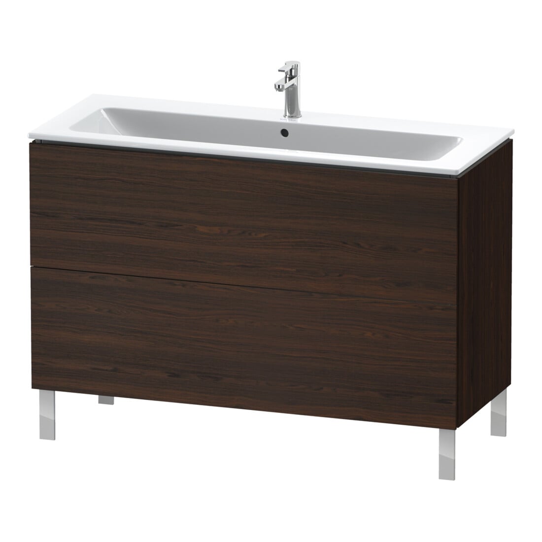 Duravit Waschtischunterschrank L-Cube 122x48,1cm, Nussb geb., 2 Ausz., stehend