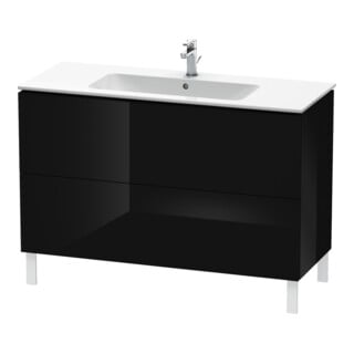 Duravit Waschtischunterschrank L-Cube 122x48,1cm, sw hgl, 2 Auszüge, stehend