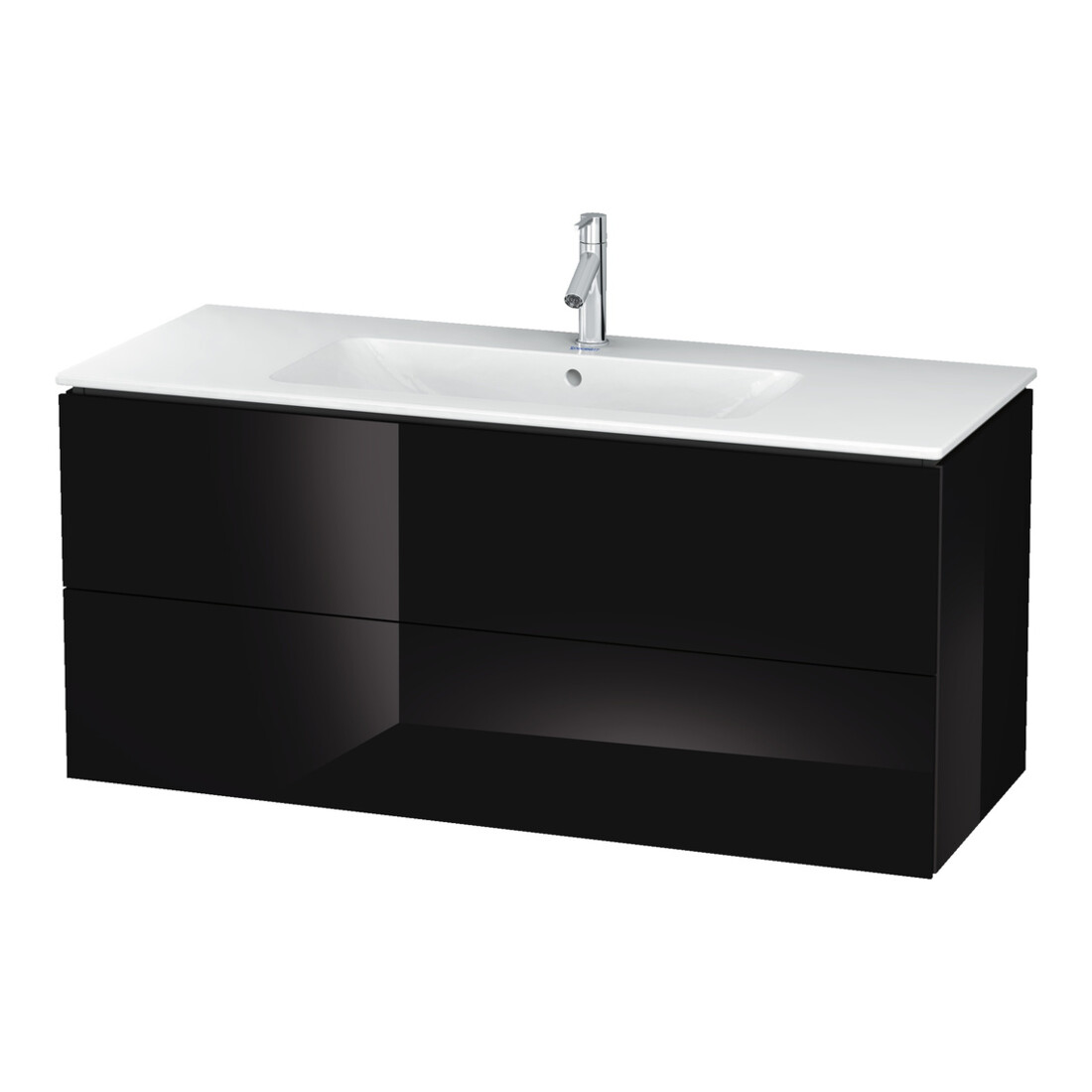 Duravit Waschtischunterschrank L-Cube 122x48,1cm, sw hgl, 2 Schub., wandhängend