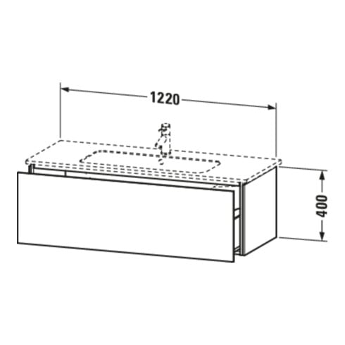 Duravit Waschtischunterschrank L-Cube 122x48,1cm, Tau matt, 1 Ausz., wandhängend