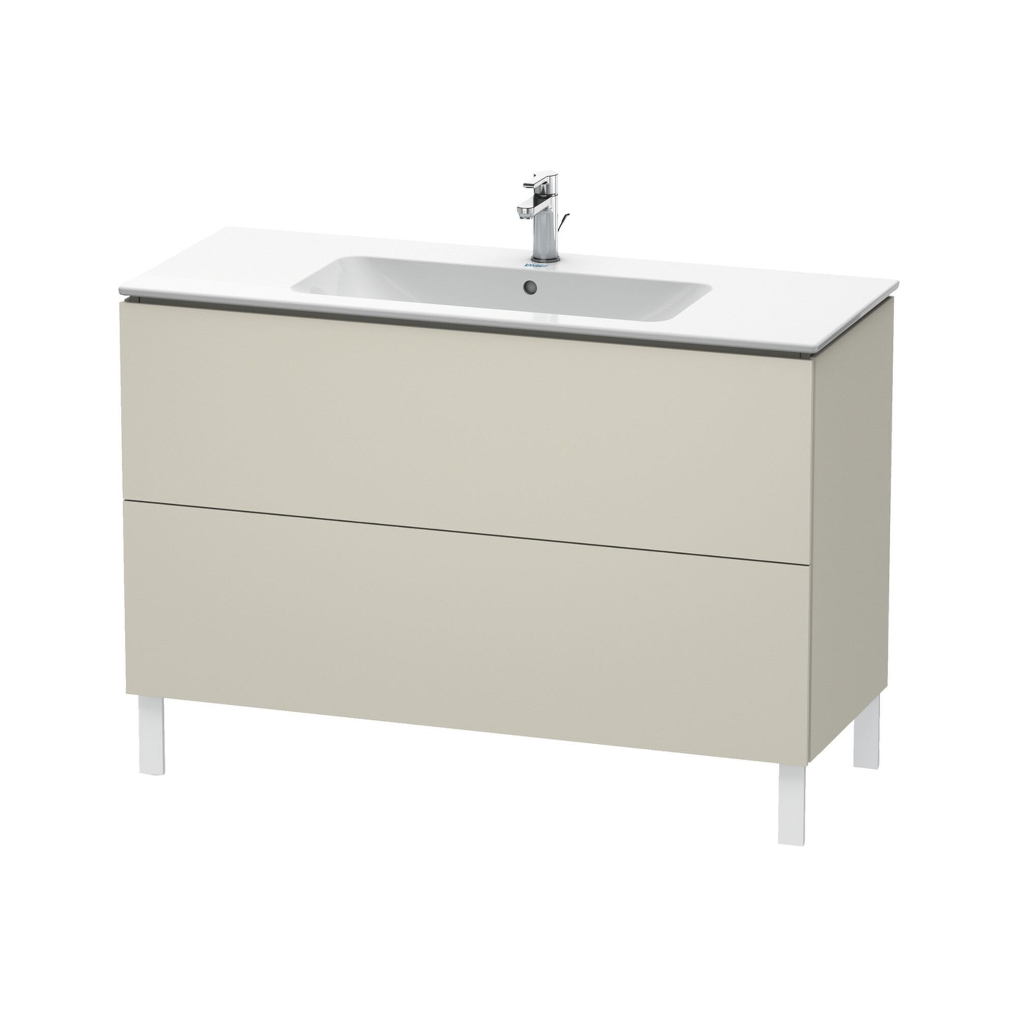 Duravit Waschtischunterschrank L-Cube 122x48,1cm, Tau matt, 2 Auszüge, stehend