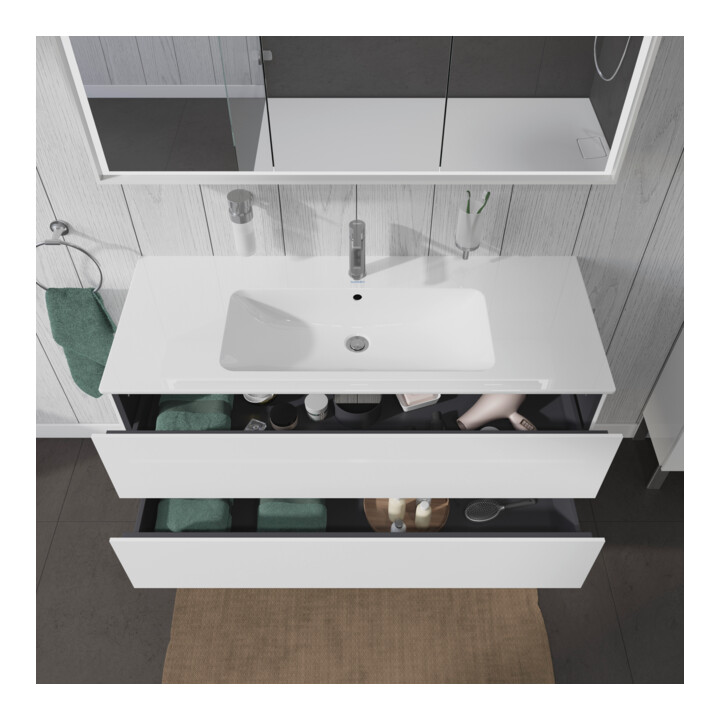 Duravit Waschtischunterschrank L-Cube 122x48,1cm, we. hgl, 2 Schub., wandhängend
