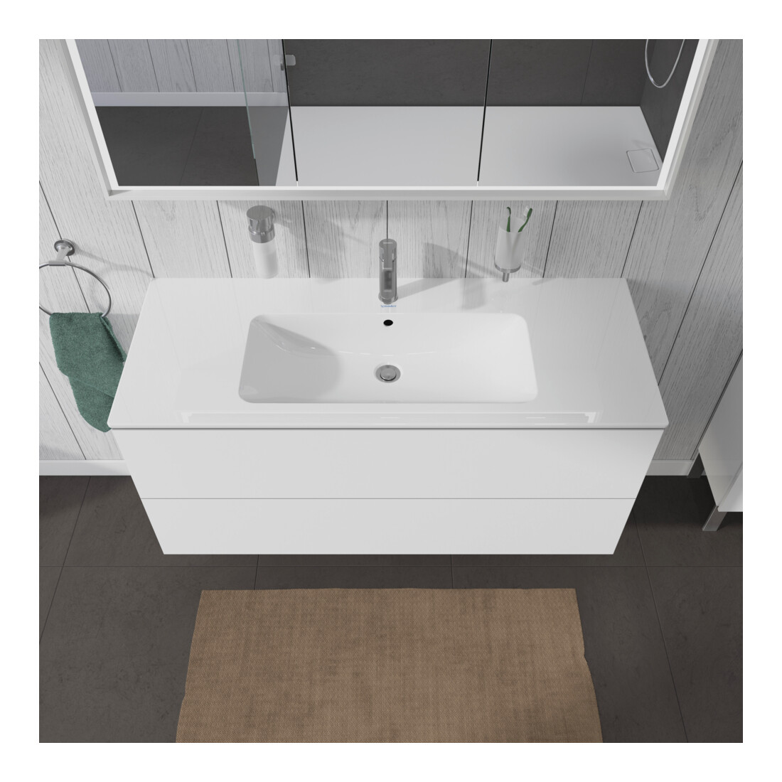 Duravit Waschtischunterschrank L-Cube 122x48,1cm, we. hgl, 2 Schub., wandhängend