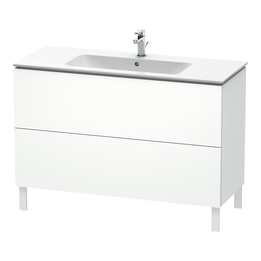 Duravit Waschtischunterschrank L-Cube 122x48,1cm, we. matt, 2 Auszüge, stehend