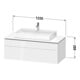 Duravit Waschtischunterschrank L-Cube 122x55cm, E ma, 1 Kast, 1 Ausz., wandhängend