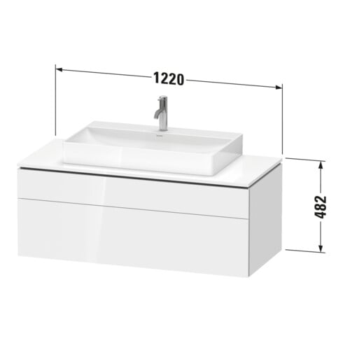 Duravit Waschtischunterschrank L-Cube 122x55cm, w m, 1 Schubk., 1 Ausz., wandhängend