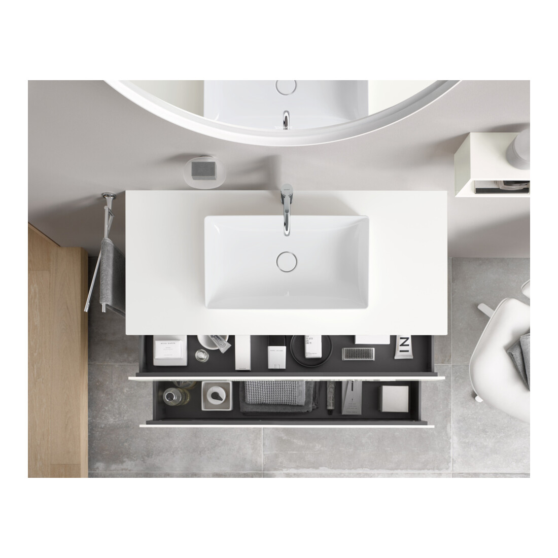 Duravit Waschtischunterschrank L-Cube 122x55cm, w m, 1 Schubk., 1 Ausz., wandhängend