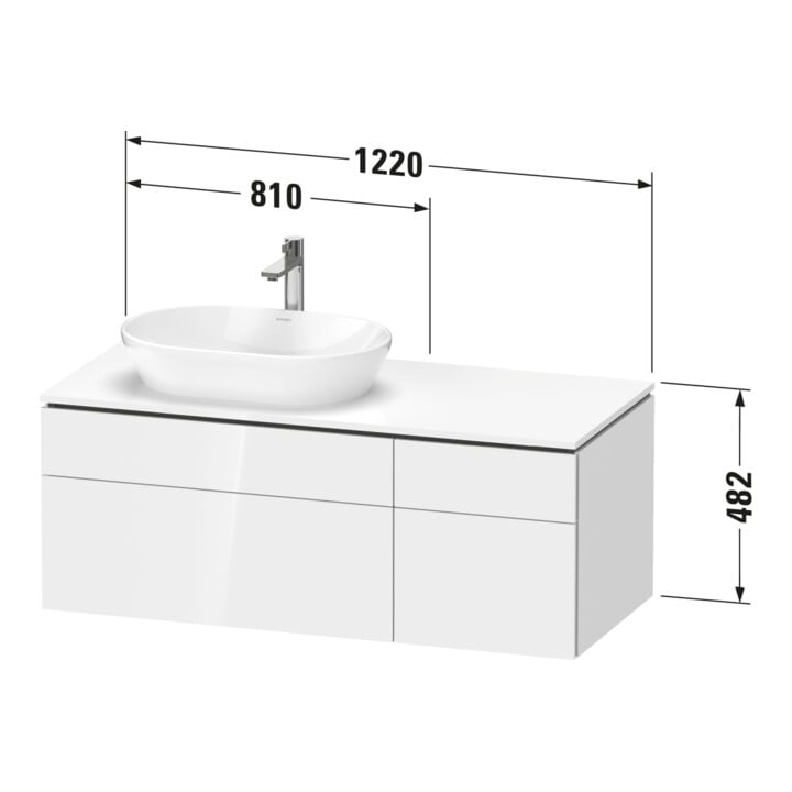 Duravit Waschtischunterschrank L-Cube 122x55x48,2cm, AS L, E d ge, k EinrSy