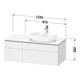 Duravit Waschtischunterschrank L-Cube 122x55x48,2cm, AS R, bg m, k EinrSy