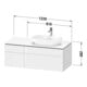 Duravit Waschtischunterschrank L-Cube 122x55x48,2cm, AS R, gra m, k EinrSy-4