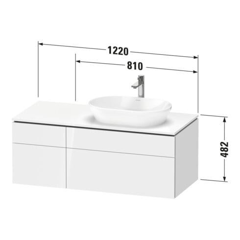 Duravit Waschtischunterschrank L-Cube 122x55x48,2cm, AS R, N N, k EinrSy